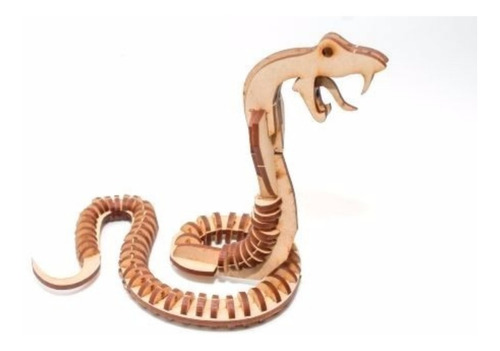 Rompecabezas Para Armar Maqueta 3d De Madera Serpiente Cobra