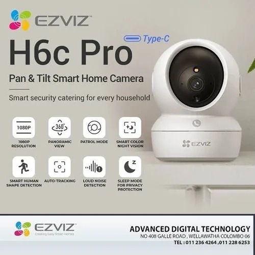 Camera Segurança H6c Pro Monitoramento Áudio Externa 1080p Branco