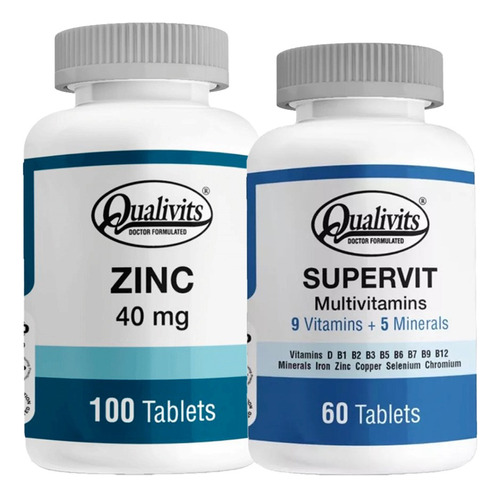 Multivitamínico Supervit + Zinc 40 Mg 100 Tabletas Qualivits