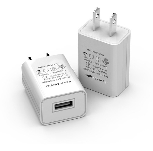 Cargador De Pared Celular Tableta Cubo Usb 5v 1a Certificado Color Blanco