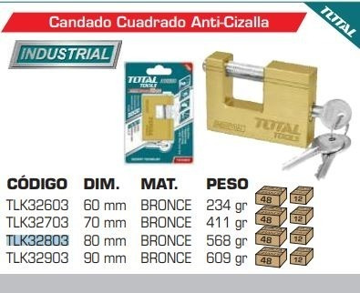 Imagen 2 de 2 de Candado Anticizalla Total 80mm