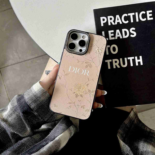 Funda Antihuellas Diamon Camera Silk Pattern Para iPhone 13, 14, 15, 16 Pro Max