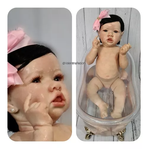 Bebê Reborn Kit Saskia 57cm Pode Banhar Carequinha 22 Itens