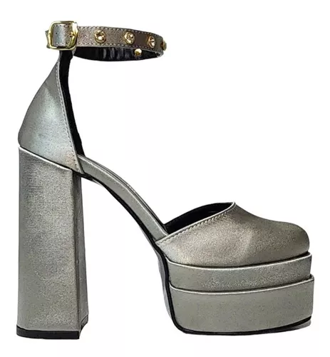 Zapatillas plata con brillo de mujer Checuna