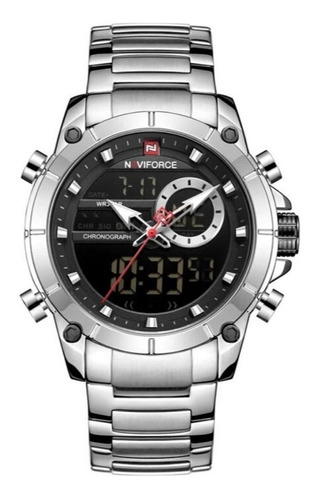 Relógio Masculino Naviforce Modelo 9163 Prata