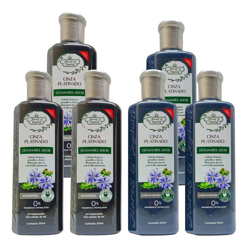  Combo Flores & Vegetais Shampoo+cond Cinza Platinado