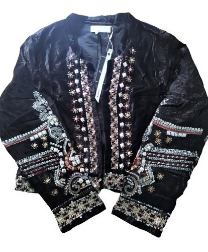 Saco Chaqueta Importada Boho Bordada Estilo Rapsodia Chifón