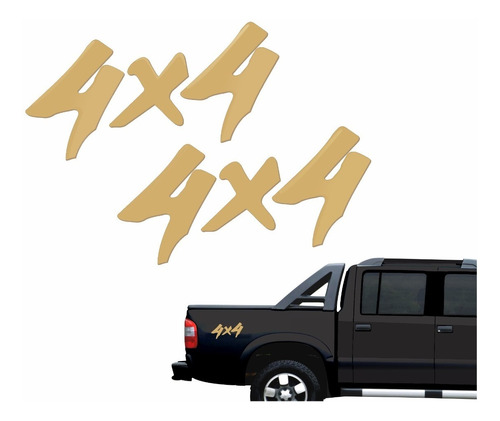 Emblema Adesivo Resinado 4x4 S10 1995 Dourado Par S10r67 Fgc