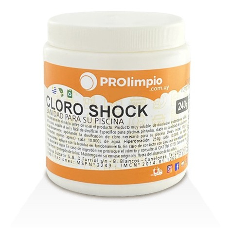 Cloro Shock En Polvo Para El Agua De Piscinas 240 Gramos