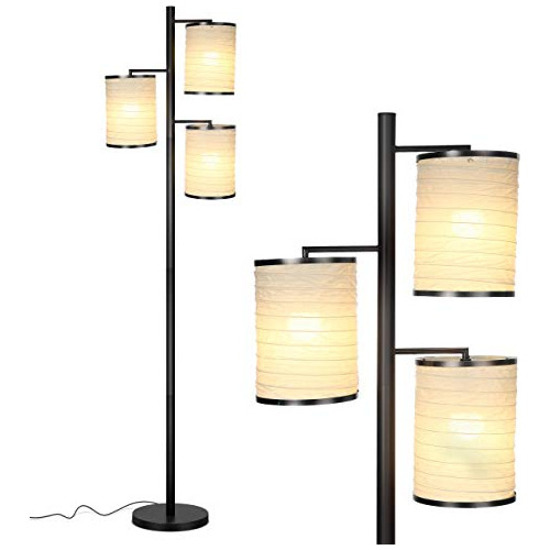 Liam - Lámpara De Pie Led Asian Lantern Shade Tree - P...