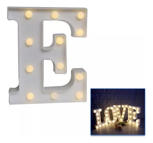 Letra Luz Led Lampara Decorativa Luces Alfabeto Hogar Fiesta