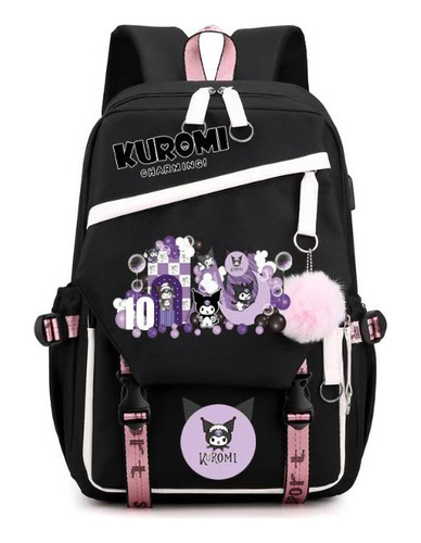 Sanrio Bolso De Peluche Gran Capacidad Mochila Kuromi