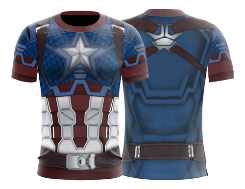 Camiseta Unissex Heróis Personalizado Capitão América