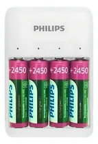 Comprar Carregador De Pilhas Philips  + 4 Pilhas Rec Aa 2.450mah