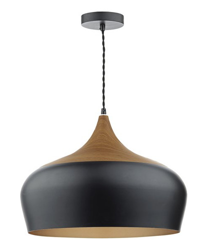 Lampara Colgante Diam 30cm Diseño Tulip Wood - Black