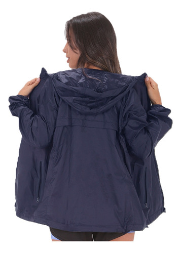 Campera Con Capucha Rompevientos Femenina Impermeable Lluvia