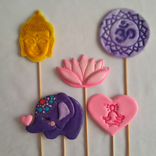 Adorno Torta Topper Porcelana F Madres Dulce Espera Mujer X4 Rosa Mamá - Dulce Espera - Mujer