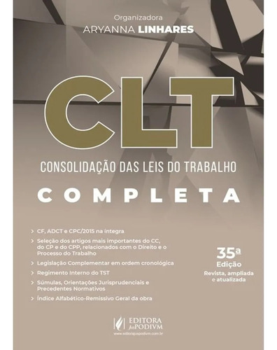 Livro Clt - Consolidação Das Leis Do Trabalho - 40º Exame De