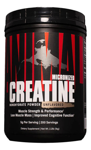 Animal Creatine Micronizada 1kg 200servicios Masa Muscular