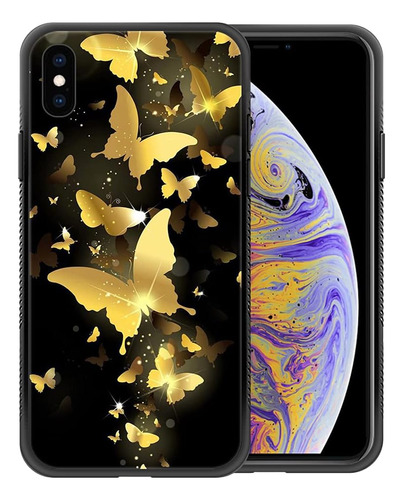 Funda Zhegailian Para iPhone XR-mariposas Doradas