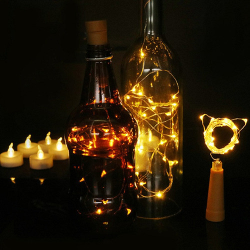 Guirnalda De Luces Led Con Forma De Botella De Corcho, 6 Uni