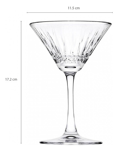Set 6 Copa Martini 220 Cc Linea Elysia