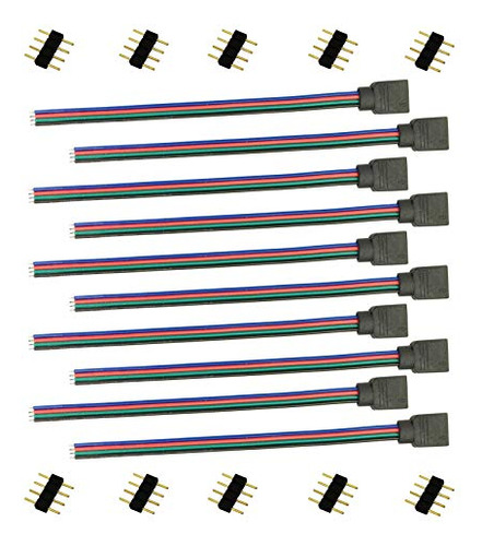 Conector Led De 4 Pines Para Cinta Led Rgb 5050 3528 2835,