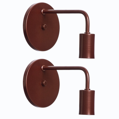 Kit 2 Arandela Industrial Gourmet Parede Bocal E27 Estrutura Cobre