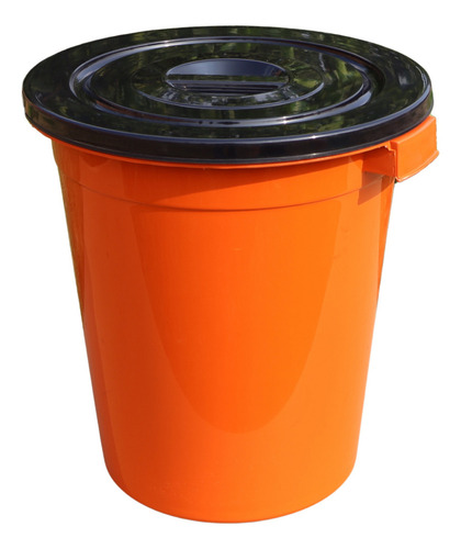 Bote De Basura Premium 50 Lt Plástico Cesto Con Tapa Color Naranja