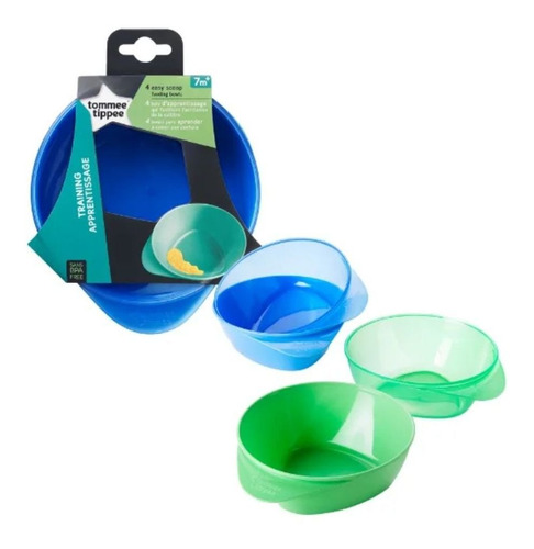 Kit 4 Pratos Fundos Easy Scoop Azul - Tommee Tippee