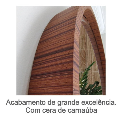 Espelho Redondo Com 60cm De Diâmetro Madeira Pau Ferro