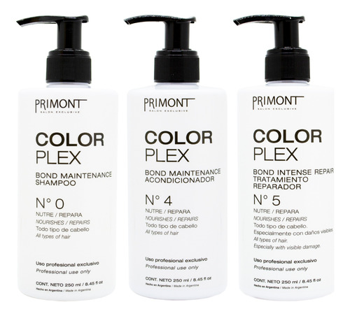 Primont Color Plex Shampoo + Acondicionador + Mascara 250ml