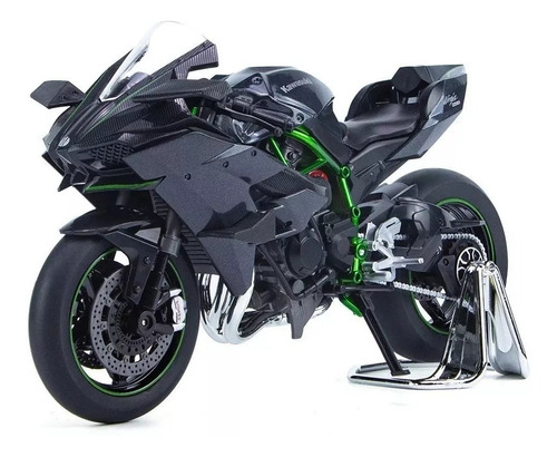 Motocicleta Kawasaki H2r De Metal Con Sonido Y Luz 1/9