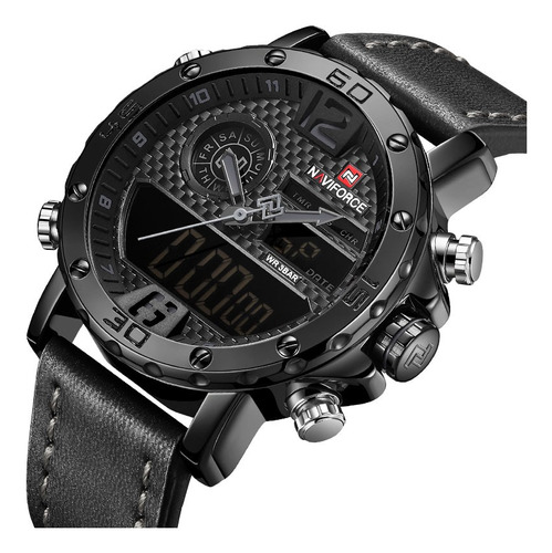 Reloj Deportivo Digital De Cuero Para Hombre Naviforce Fashi