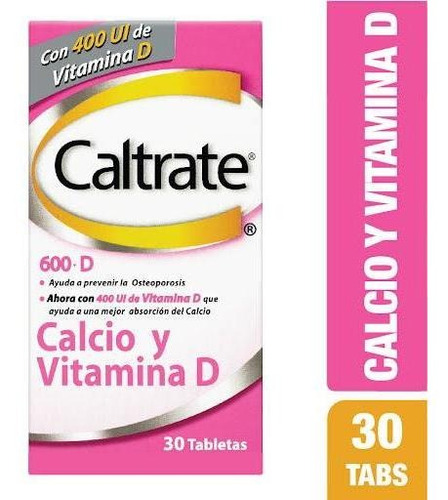 Caltrate 600 D Caja X 30 Tabletas