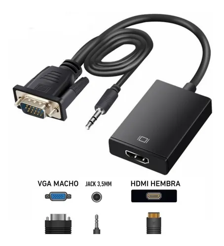 Adaptador vga a hdmi hembra sale