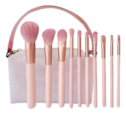 Set Brocha Maquillaje De 10 Piezas Con Cartera Rubyface® 