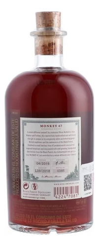 Ginebra Monkey 47 Schwarzwald Sloe Gin Botella 500ml Aleman