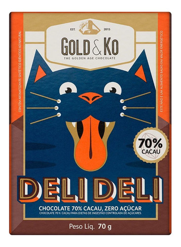 Chocolate 70% Cacau Deli Deli Gold & Ko 70g