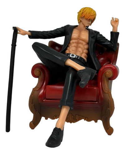 Figura Sanji Sentado Con Bastón / One Piece