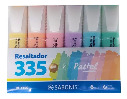 Set de 6 Resaltadores Mini Pasteles RE336S SABONIS