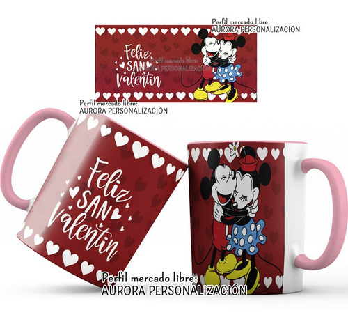 Mug  Oreja Rosada Taza Amor San Valentin Regalo Pareja 06