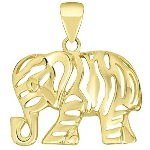 Elegante Colgante De Animal Con Dije De Elefante En Oro Amar