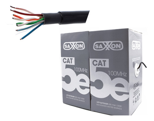 Cable Utp Saxxon Cat5e Bobina 305mts Exterior Doble Forro