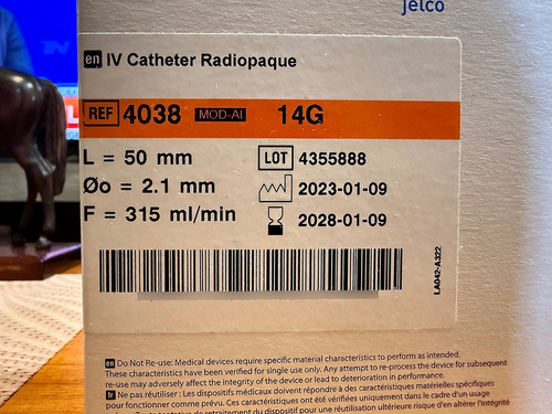 Catéter Iv Abocath Jelco Original 14g Caja 50u