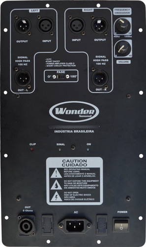 Modulo In Box 1800 Watss Rms Wonder Sound Som Profissional Cor Preto 110v/220v (bivolt)