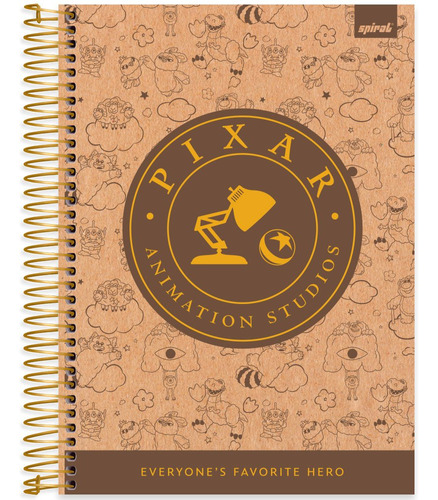 Caderno Universitário Capa Dura 10x1 160 Folhas Pixar