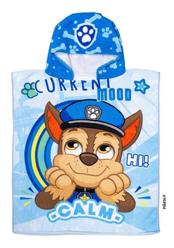 Poncho Toalla Infantil Microfibra Paw Patrol Patrulla Canina