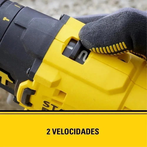 Furadeira parafusadeira de impacto sem fio de 13mm Stanley SCD711C2K 20V + 2 baterías de 1.5Ah + acessório com maleta de transporte
