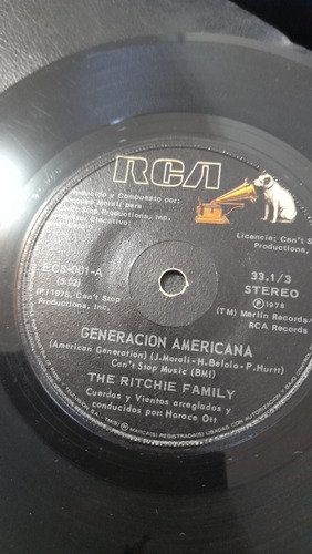 Vinilo Single The Ritchie Family Generación Americana (ch116